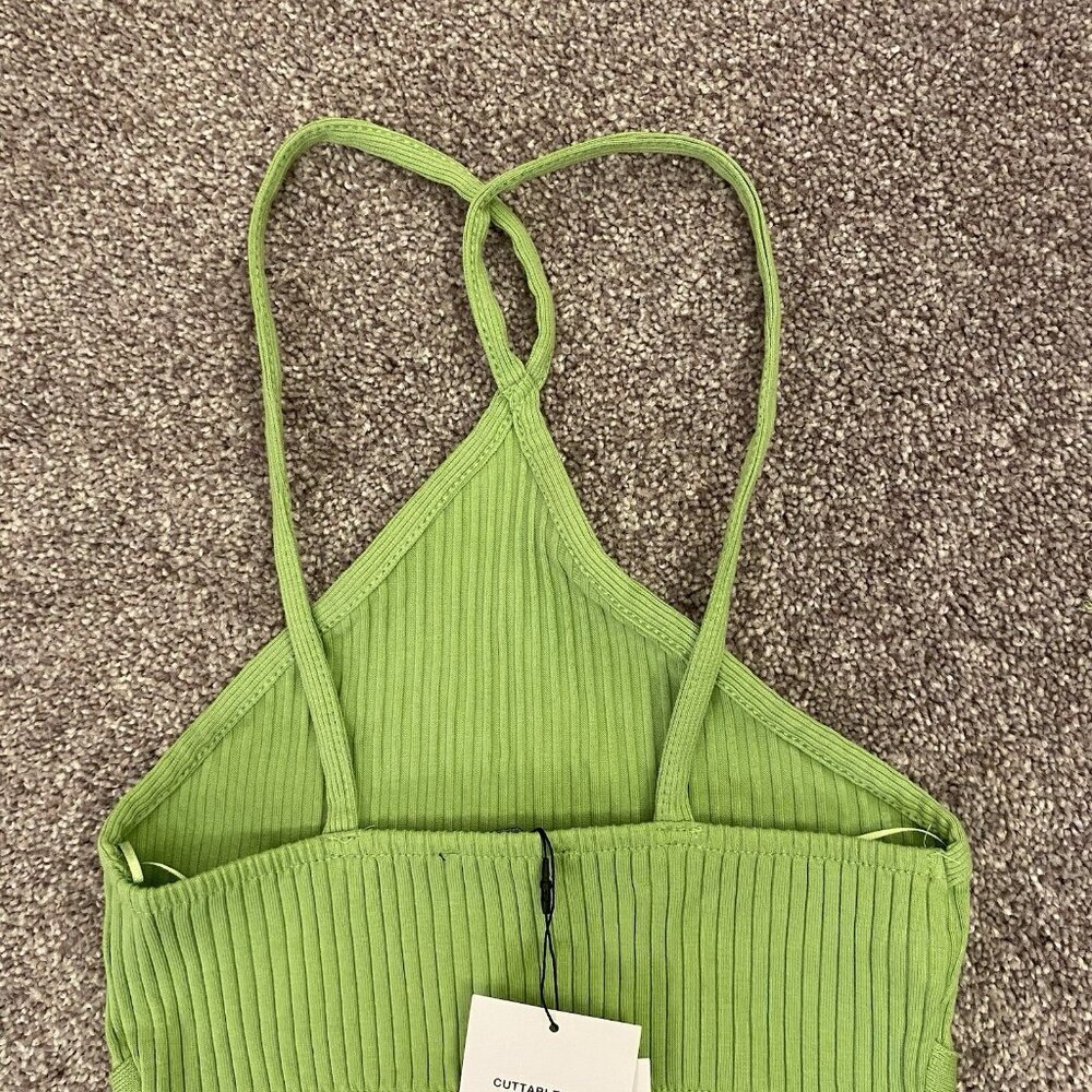 Zara Lime Green Ribbed Crisscross Bodysuit - Picture 9 of 16